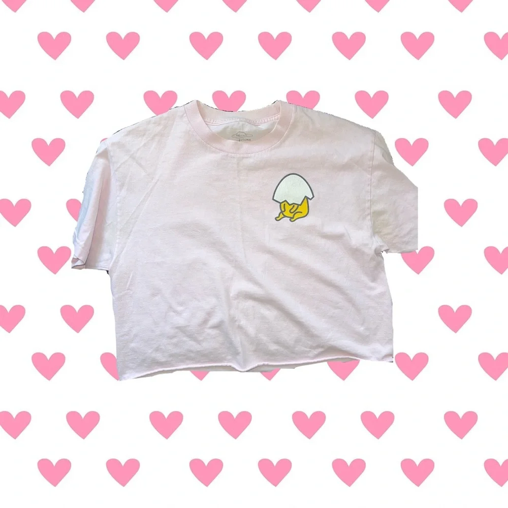 Gudetama, Pink crop top, M - Picture 1 of 3